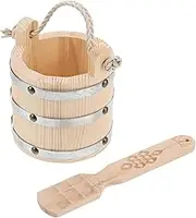 Amosfun Thick Solid Wood Sushi Rice Bowl Sushi Maker Japanese Style Rice Storage Container Scoop