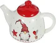 JEWEDECO Teapot Christmas Decorations Home Office Teaware Cartoon Tea Kettle Teapot Tea Kettle Home Supplies Christmas Teakettle Ceramic Teaware Porcelain