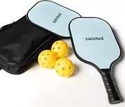 Swished Pickleball Set - Includes 2 Paddles, 2 x Outdoor Balls, and 2 x Indoor Balls - Lightweight Pickleball Racquets Gifts for Beginners & Pros - Fitness-Friendly Fun