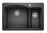 Blanco 440199 Diamond 33” Dual Mount Double Basin SILGRANIT Kitchen Sink