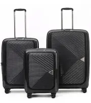 Tosca Space-X 4 Wheel Expandable Suitcase Set of 3 - Black (Small, Medium & Larg