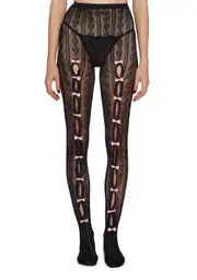 Next Level Sweetheart Lace Tights - Black