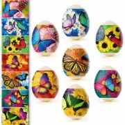 Heat Shrink Wrap Sleeve Decoration Sticker Easter Egg Wraps Pysanka Butterflies
