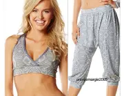 ZUMBA 2 Pc.SET! Aztez HAREM HipHop DANCE Capri Pant Sz.S + V-Bra Top Sz.M - RARE