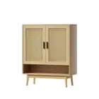 Shoe Cabinet Rattan Shoes Storage Rack Organiser Wooden Cupboard Shelf