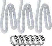 Swimming Pool Replacement Hose, Pool Replacement Vacuum Hose, Skimmer Supplies, Saltwater System Accessories with Clamps, Tube Fittings for Spa Backyard