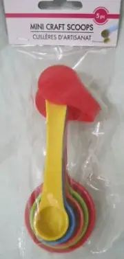 Multi craft Plastic Measuring Mini Craft Scoops Set 5 Pcs