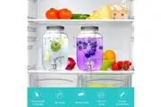 1 Gallon Glass Beverage Dispensers with Stand, 2 Set Drink Dispensers