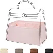 [DGAZ] Silk Purse Organizer Insert for Hermes Herbag 31/39/50 Bags, Luxury Handbag & Tote Organiser, Simplicity bag insert（Pink,Herbag31）