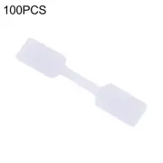 100x White Square Head Price Label Tags with Hanging String Jewelry Stationery