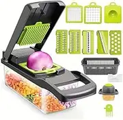 Vegetable Chopper, Multifunctional Fruit Slicer, Manual Food Grater, Kitchen Vegetable Slicer, Cutter with Container, Onion Mincer Chopper, Household Potato Shredder, Kitchen Stuff, Kitchen Gadgets