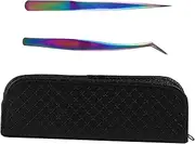 Healeved 1 Set Precision Stainless Steel Eyelash Tweezers for Eyelash Extensions Makeup Clamp Kit for Women Lightweight and Durable for Weddings Photoshoots and Daily Use