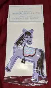 New Pottery Barn Kids PURPLE HORSE Embroidered Patch Self Adhesive NEW NIP RARE