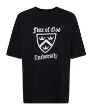Fear Of God Essentials Logo Printed Crewneck T-Shirt XL,M Black