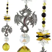 Dragon Crystal Suncatcher, yellow/black rainbow hanging gift prism suncatchers