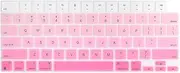Batianda Premium Gradient Color Keyboard Cover for M2 M3 Chip MacBook Air 15 inch & MacBook Air 13.6" 2022 2023 2024 Soft-Touch Silicone Protective Skin, White to Pink