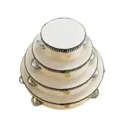 Tambourines Musical Instrument for Adults Wooden Hand Held Drum Bells Tamborine