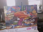 Puzzle Collector 1500 Piece Puzzle The Old Book Shop Cats NEW