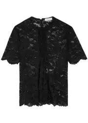 Rabanne Floral Lace top - Black - 42 (UK14 / L) 42 (UK14 / L)