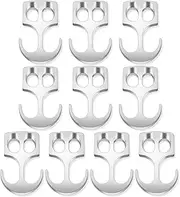 [HAIKING] Anchor Clasp, 10 PCS Silver Two Hole Leather Cord End Hook Clip for Jewelry, Leather Cord Bracelets Making, DIY Crafts (2 x 2.9 cm/0.78 x 1.14 in)