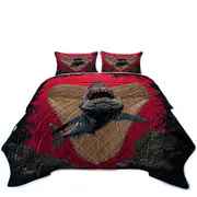 Cool Scary Marine life Art Frightening Shark Coverlet