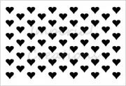 HEARTS Love Shapes Pattern Design 7.5" x 11" Stencil Plastic Sheet NEW S406