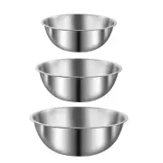 3Pcs Stainless Steel Nesting Bowls with Measurements for Cooking Preps