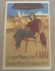 Francisco Prieto "Cadiz" Barnes & Noble Art Advertising Prints Postcard