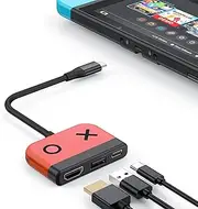 Switch Dock,Protable Nintendo Switch TV Dock,4K HDMI TV Adapter with USB3.0,65W PD Charging,Compatible with Nintendo Switch Steam Deck MacBook Pro/Air Samsung and More