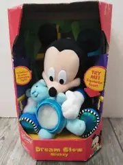 VTG 2001 Fisher Price 9" Dream Glow Mickey Mouse Singing Lights Plush W/BOX -NOS