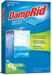 DampRid HANGING BAG MOISTURE ABSORBER 397g 3Pcs Lasts Upto 60-Days FRESH SCENT