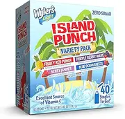 Wyler's Light Island Punch Singles to Go, Variety Pack, Fruity Red Punch, Purple Berry Wave, Berry Jammer and Blue Ocean Breeze, 1 Box (40 Single Servings)