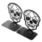 L Shape Skull Design Library Book End Support Heavy Duty For Bookshelf Gift