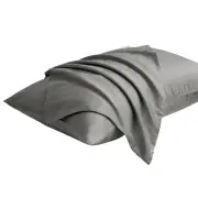 2x Pure Natural Cotton King Size Pillow Case Cover Slip - 54x94cm - Grey