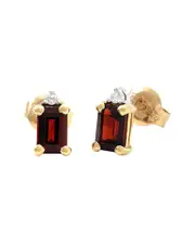 14K 2.35 ct. tw. Diamond & Garnet Studs