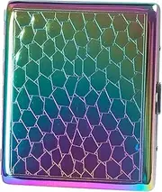 [Lorxilar] Cigarettes Case Metal 20 Capacity Double-Sided Cigarette Case Portable for Women and Men,One Size,B