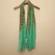 Jean Maries Green Animal Print Scarf