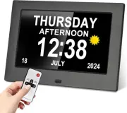 Dementia Clock - 7 Inch Dementia Clock Seniors - Digital Clock with Date & on Ti