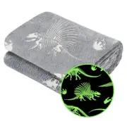 Glow in the Dark Dinosaur Blanket Kids Teens Toys 50x60