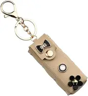 [YangQian] Chapstick Holder Key Chain Women Girl Lip Balm Keychain Holder Lip Gloss Holder for Keys Purse Lipstick Holder Keychain Leather Lipgloss Holder Keyring Chapstick Accessories Key Ring Lipstick Case