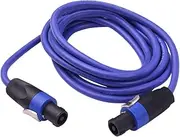 12AWG Stage Mixer Cables o Amplifier Cord Speaker Connector Male to Male Four Core Oxygen Free Copper Conductor NL4FC Blue Blue