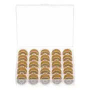 Prewound Sewing Bobbin Thread Set of 25pcs with Storage Plastic Case, Copper