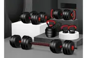 BLACK LORD 40kg 6in1 Adjustable Dumbbell & Barbell & Kettlebell Set