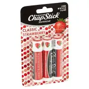 ChapStick | Skin Protectant | Lip Balm | Classic Strawberry | 0.15 oz | 3 pack