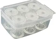 6 Pieces Fishing Bobbin Spools, Standard Size Thread Spool Line Holder, Portable Fishing Line Storage with Carry Box