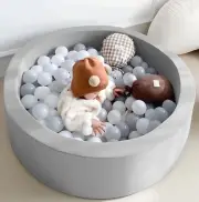 47'' Foam Ball Pit for Toddlers Soft Round Kiddie Baby Sponge Playpen Balls Pool