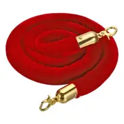 5 Feet Dark Red Velvet Stanchion Rope Crowd Control Barrier Rope Golden