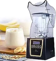 Commercial Blender, 2l Heavy Duty Kitchen Mixer, with Sound Enclosure 1800w Stainless Steel Sharp Bladeswith Sealed Soundproof Design for Nut Fruit Vegetable