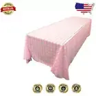 Timeless Pink Checkered Tablecloth - 90"x132" - Special for Weddings & Outdoors