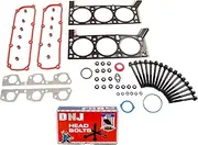 DNJ HGB1168 Cylinder Head Gasket set with Head Bolt Kit For 2007-2011 Jeep Wrangler 3.8L 3778cc 231cid V6 OHV